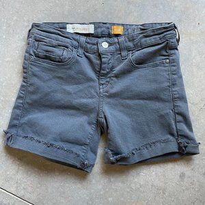 Anthropologie Pilcro & The Letterpress Frayed Stretch Denim Shorts Gray 26